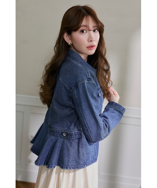✨新品未使用herlipto Peplum Back Denim Jacket Peplum Back Denim Jacket（デニムジャケット）｜Her lip to（ハー
