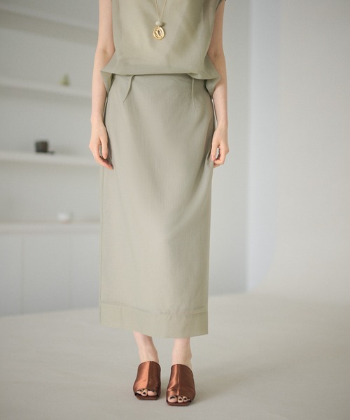 LAULEN(ローレン)の「acetate blend sheer layered skirt / アセテートブレンドシアーレイヤードロングスカート(スカート・レディース・アイボリー/ブラウン/ベージュ・M/S)」の11枚目の写真