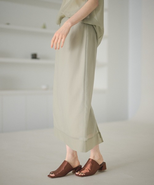 LAULEN(ローレン)の「acetate blend sheer layered skirt / アセテートブレンドシアーレイヤードロングスカート(スカート・レディース・アイボリー/ブラウン/ベージュ・M/S)」の12枚目の写真