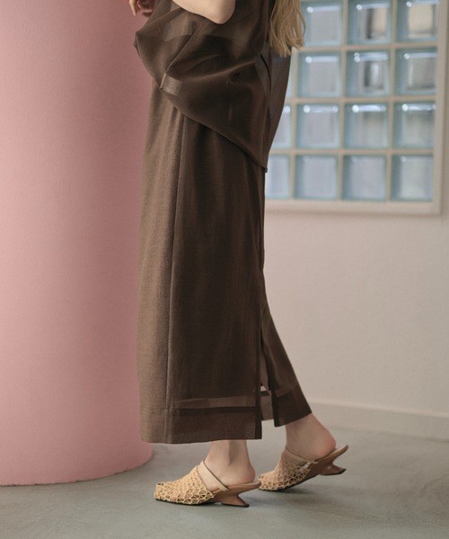 LAULEN(ローレン)の「acetate blend sheer layered skirt / アセテートブレンドシアーレイヤードロングスカート(スカート・レディース・アイボリー/ブラウン/ベージュ・M/S)」の21枚目の写真
