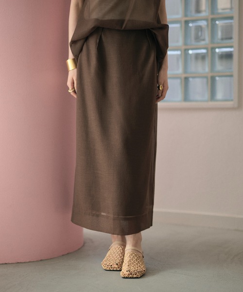 LAULEN(ローレン)の「acetate blend sheer layered skirt / アセテートブレンドシアーレイヤードロングスカート(スカート・レディース・アイボリー/ブラウン/ベージュ・M/S)」の22枚目の写真
