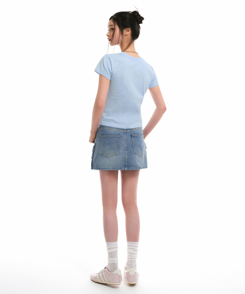 MUSINSA STANDARD WOMAN（ムシンサスタンダードウーマン）の「[ユースベース コラボ] ウィメンズ ツインガールズ Tシャツ [スカイブルー]（Tシャツ/カットソー・レディース・その他・SMALL/MEDIUM）」の3枚目の写真