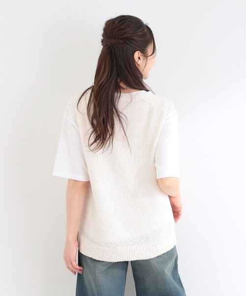 SHOO・LA・RUE(シューラルー)の「【2点セット/S-LL】ニットベスト&ロゴTシャツSET(その他トップス・レディース・ライトブルー/オフホワイト/ライトグレー・04/03/02/01)」の6枚目の写真