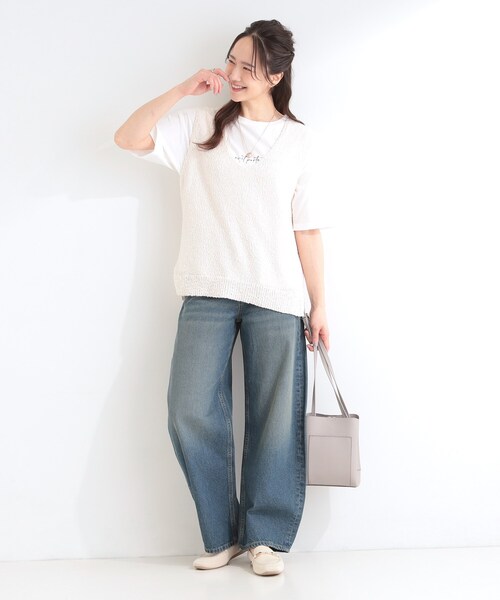 SHOO・LA・RUE(シューラルー)の「【2点セット/S-LL】ニットベスト&ロゴTシャツSET(その他トップス・レディース・ライトブルー/オフホワイト/ライトグレー・04/03/02/01)」の7枚目の写真