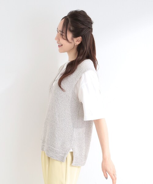 SHOO・LA・RUE(シューラルー)の「【2点セット/S-LL】ニットベスト&ロゴTシャツSET(その他トップス・レディース・ライトブルー/オフホワイト/ライトグレー・04/03/02/01)」の12枚目の写真