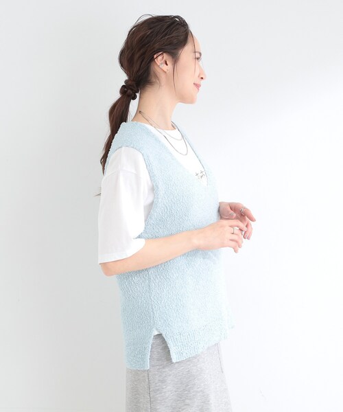 SHOO・LA・RUE(シューラルー)の「【2点セット/S-LL】ニットベスト&ロゴTシャツSET(その他トップス・レディース・ライトブルー/オフホワイト/ライトグレー・04/03/02/01)」の19枚目の写真