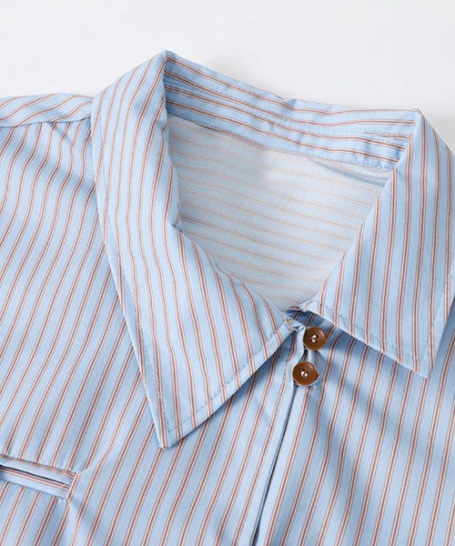 ReRe(リリ)の「ストライプデザインシャツ(シャツ/ブラウス・レディース・ライトブルー・SMALL/MEDIUM/LARGE/X-LARGE)」の10枚目の写真