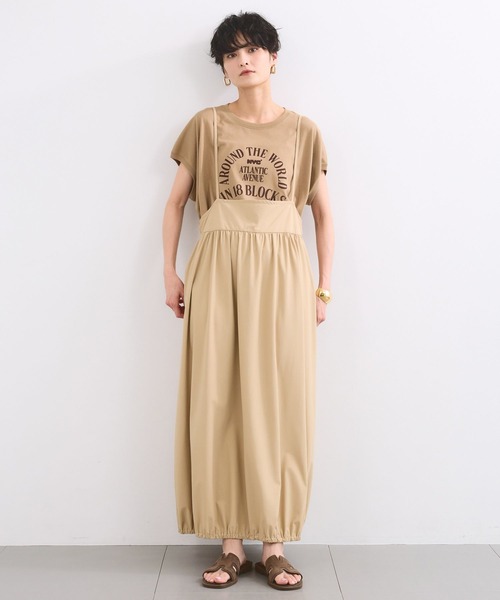 BARNYARDSTORM(バンヤードストーム)の「BARNYARDSTORM / 撥水サロペット風スカート【撥水】<セットアップ対応>(サロペット/オーバーオール・レディース・ベージュ/ブラック・S/M)」の5枚目の写真