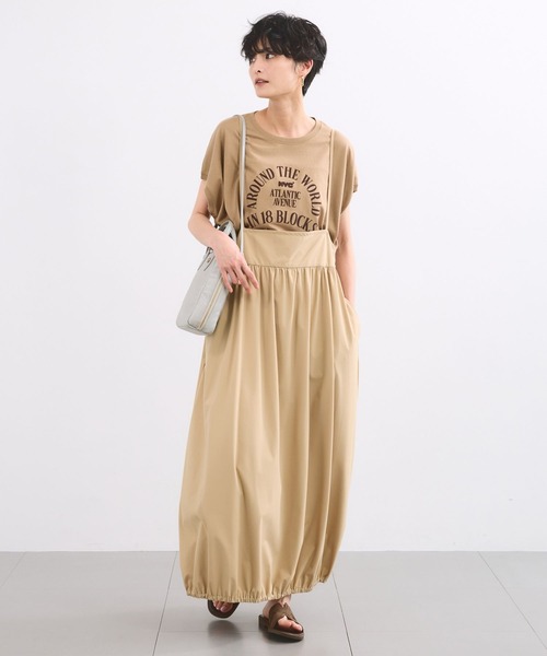 BARNYARDSTORM(バンヤードストーム)の「BARNYARDSTORM / 撥水サロペット風スカート【撥水】<セットアップ対応>(サロペット/オーバーオール・レディース・ベージュ/ブラック・S/M)」の12枚目の写真