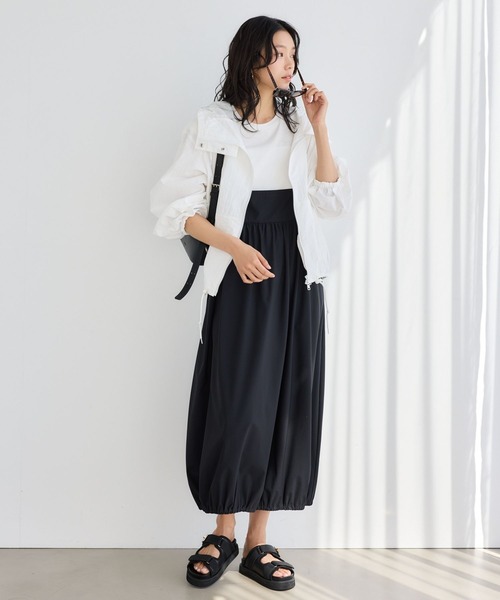 BARNYARDSTORM(バンヤードストーム)の「BARNYARDSTORM / 撥水サロペット風スカート【撥水】<セットアップ対応>(サロペット/オーバーオール・レディース・ベージュ/ブラック・S/M)」の10枚目の写真