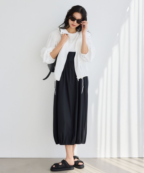 BARNYARDSTORM(バンヤードストーム)の「BARNYARDSTORM / 撥水サロペット風スカート【撥水】<セットアップ対応>(サロペット/オーバーオール・レディース・ベージュ/ブラック・S/M)」の9枚目の写真