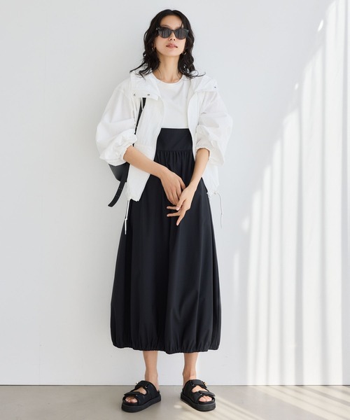 BARNYARDSTORM(バンヤードストーム)の「BARNYARDSTORM / 撥水サロペット風スカート【撥水】<セットアップ対応>(サロペット/オーバーオール・レディース・ベージュ/ブラック・S/M)」の8枚目の写真