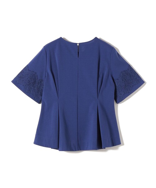 SHIPS(シップス)の「〈手洗い可能〉シルケット ポンチ レース コンビ プルオーバー(Tシャツ/カットソー・レディース・ブルー/ホワイト/ダークグレー・ONE SIZE)」の12枚目の写真