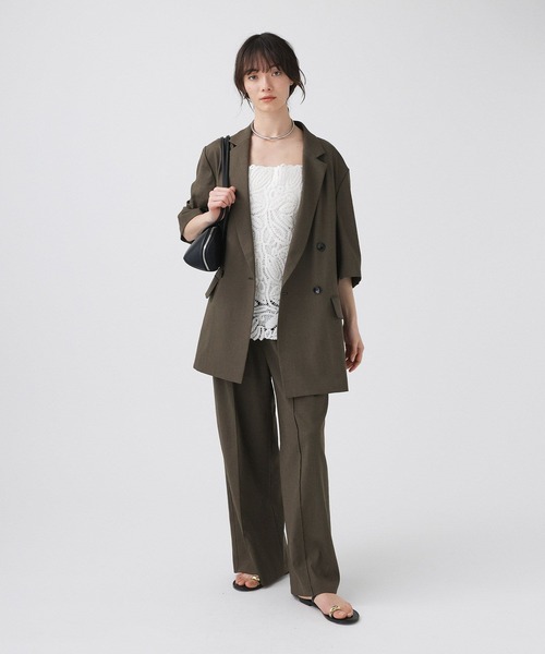 BABYLONE(バビロン)の「【多機能素材】リネンライクパンツ(スラックス・レディース・ベージュ/オリーブ・36inch/38inch)」の14枚目の写真