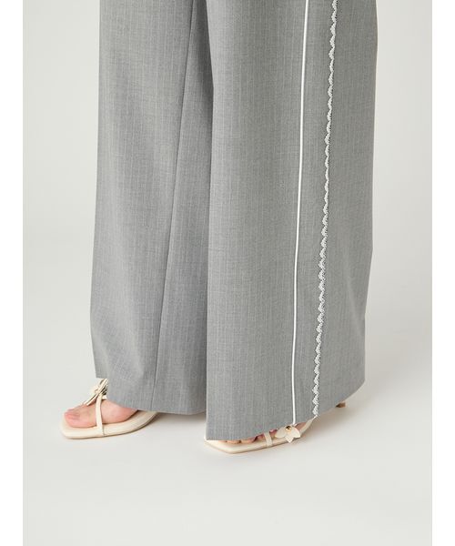 FRAY I.D（フレイアイディー）の「レースパイピングラインパンツ／防シワ（その他パンツ・レディース・ライトベージュ/グレー/ネイビー・0/1）」の22枚目の写真
