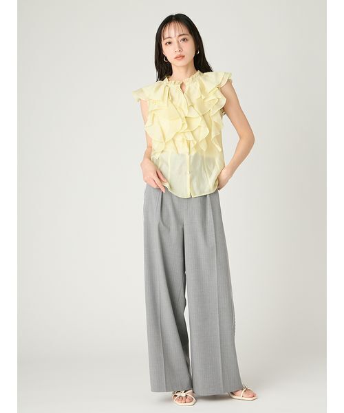 FRAY I.D（フレイアイディー）の「レースパイピングラインパンツ／防シワ（その他パンツ・レディース・ライトベージュ/グレー/ネイビー・0/1）」の18枚目の写真