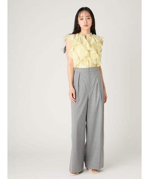 FRAY I.D（フレイアイディー）の「レースパイピングラインパンツ／防シワ（その他パンツ・レディース・ライトベージュ/グレー/ネイビー・0/1）」の17枚目の写真