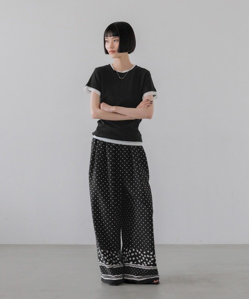 LOWRYS FARM(ローリーズファーム)の「レイヤードハイショクT 748287(Tシャツ/カットソー・レディース・ブラック/アイボリー/ブルー/イエロー・FREE)」の19枚目の写真