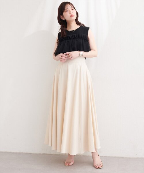 natural couture(ナチュラルクチュール)の「チュール使いニットタンク(ニット/セーター・レディース・ピンク/ベージュ/オフホワイト/ブラック・FREE)」の12枚目の写真