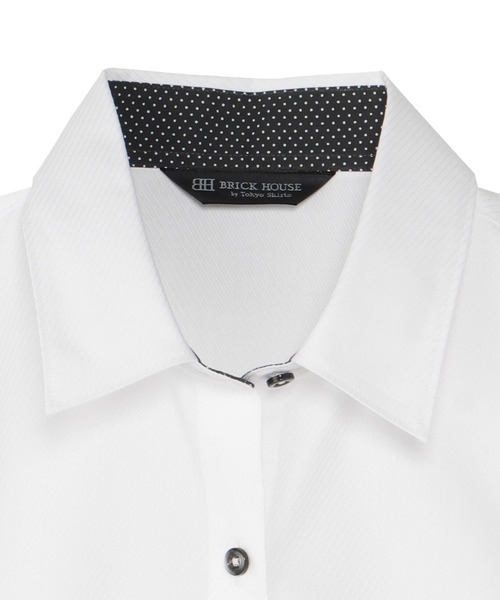 TOKYO SHIRTS(トウキョウシャツ)の「【吸水速乾】 形態安定ノンアイロン レギュラー 5分袖ビジネスワイシャツ(ビジネスシャツ・レディース・ホワイト・S/M/L/XL/LL)」の5枚目の写真