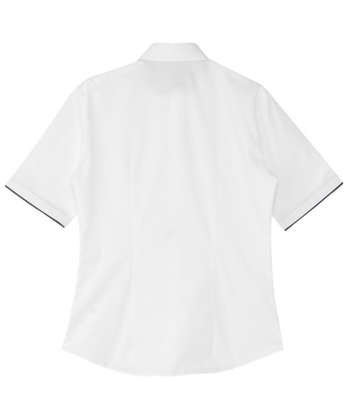 TOKYO SHIRTS(トウキョウシャツ)の「【吸水速乾】 形態安定ノンアイロン レギュラー 5分袖ビジネスワイシャツ(ビジネスシャツ・レディース・ホワイト・S/M/L/XL/LL)」の4枚目の写真