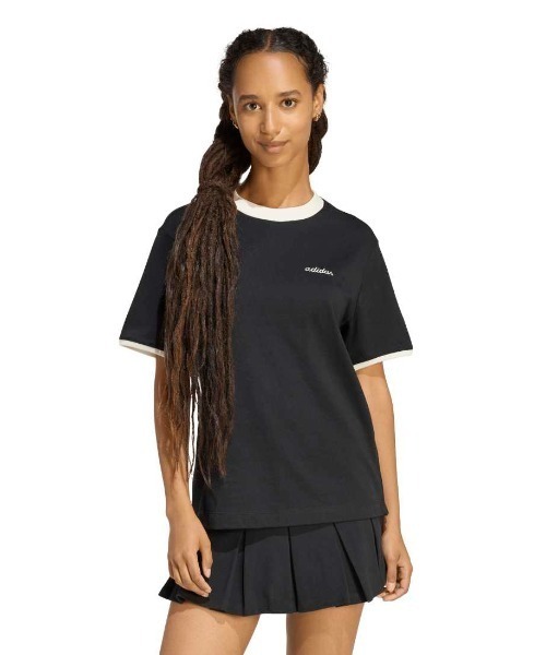 adidas（アディダス）の「アディダス adidas 刺しゅうグラフィック仕様Seasonal Essentials Colorpop Tシャツ（Tシャツ/カットソー・レディース・ブルー/オフホワイト/ブラック・S/M/L/XL）」の3枚目の写真