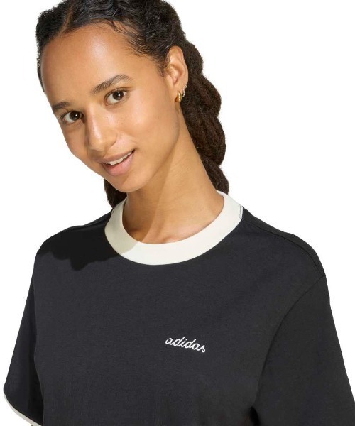 adidas（アディダス）の「アディダス adidas 刺しゅうグラフィック仕様Seasonal Essentials Colorpop Tシャツ（Tシャツ/カットソー・レディース・ブルー/オフホワイト/ブラック・S/M/L/XL）」の13枚目の写真