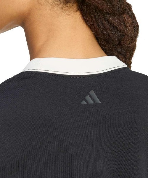 adidas（アディダス）の「アディダス adidas 刺しゅうグラフィック仕様Seasonal Essentials Colorpop Tシャツ（Tシャツ/カットソー・レディース・ブルー/オフホワイト/ブラック・S/M/L/XL）」の14枚目の写真