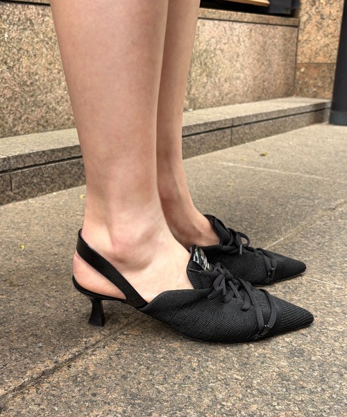 Scrap Book（スクラップブック）の「【MAISON MAVERICK PRESENTS】 別注 Lace-up Heel Sniakers（パンプス・レディース・ブラック系その他/ブルー/ブラック・L/M）」の4枚目の写真