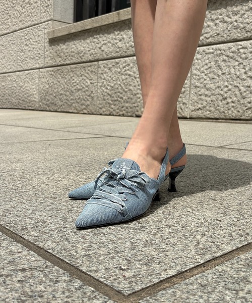Scrap Book（スクラップブック）の「【MAISON MAVERICK PRESENTS】 別注 Lace-up Heel Sniakers（パンプス・レディース・ブラック系その他/ブルー/ブラック・L/M）」の6枚目の写真