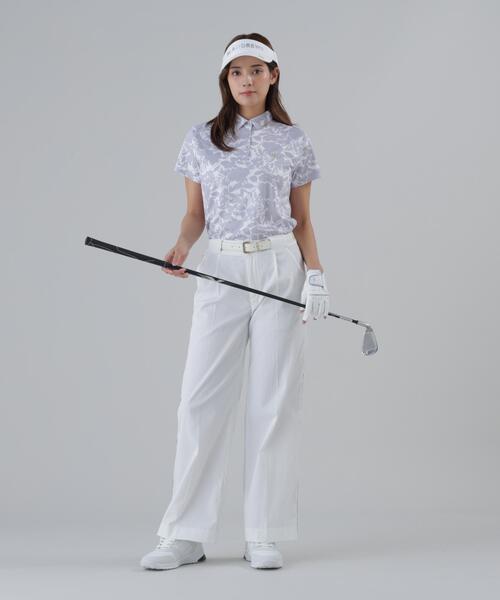 St ANDREWS(セントアンドリュース)の「【吸水速乾】COOLMAXシャドーボタニカルプリント半袖ポロシャツ (WOMENS)(ポロシャツ・レディース・ベージュ/ホワイト・M/S/L)」の5枚目の写真