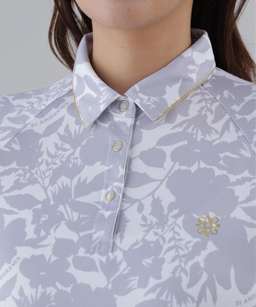 St ANDREWS(セントアンドリュース)の「【吸水速乾】COOLMAXシャドーボタニカルプリント半袖ポロシャツ (WOMENS)(ポロシャツ・レディース・ベージュ/ホワイト・M/S/L)」の19枚目の写真