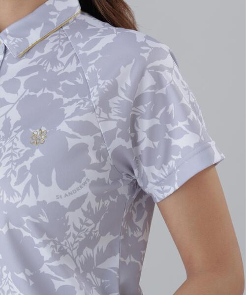 St ANDREWS(セントアンドリュース)の「【吸水速乾】COOLMAXシャドーボタニカルプリント半袖ポロシャツ (WOMENS)(ポロシャツ・レディース・ベージュ/ホワイト・M/S/L)」の20枚目の写真