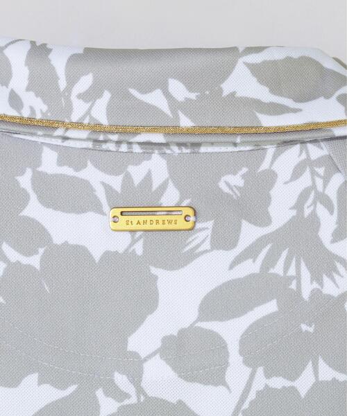 St ANDREWS(セントアンドリュース)の「【吸水速乾】COOLMAXシャドーボタニカルプリント半袖ポロシャツ (WOMENS)(ポロシャツ・レディース・ベージュ/ホワイト・M/S/L)」の13枚目の写真