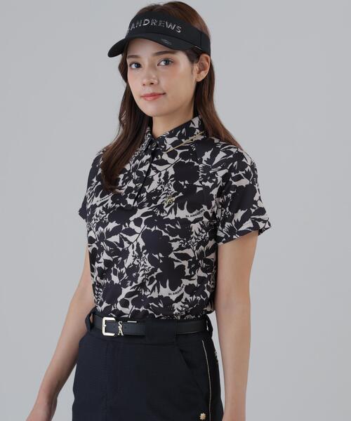 St ANDREWS(セントアンドリュース)の「【吸水速乾】COOLMAXシャドーボタニカルプリント半袖ポロシャツ (WOMENS)(ポロシャツ・レディース・ベージュ/ホワイト・M/S/L)」の15枚目の写真