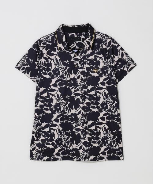 St ANDREWS(セントアンドリュース)の「【吸水速乾】COOLMAXシャドーボタニカルプリント半袖ポロシャツ (WOMENS)(ポロシャツ・レディース・ベージュ/ホワイト・M/S/L)」の7枚目の写真