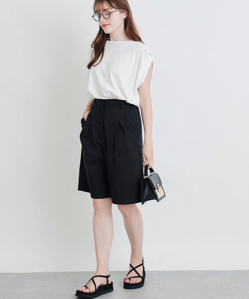PICCIN(ピッチン)の「スムースノースリーブTシャツ(Tシャツ/カットソー・レディース・モカ/ブラック/オフホワイト・M)」の9枚目の写真