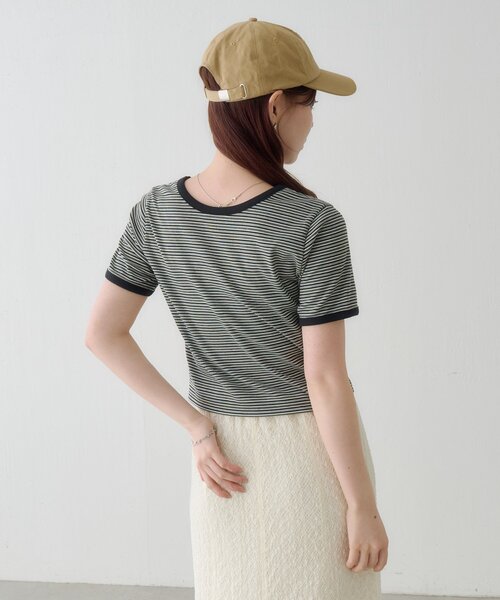 Kastane(カスタネ)の「ボーダー刺繍TEE(Tシャツ/カットソー・レディース・ブラック/ブルー/ブラウン・FREE)」の19枚目の写真