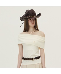 Pointelle Off Shoulder Top, Ivory