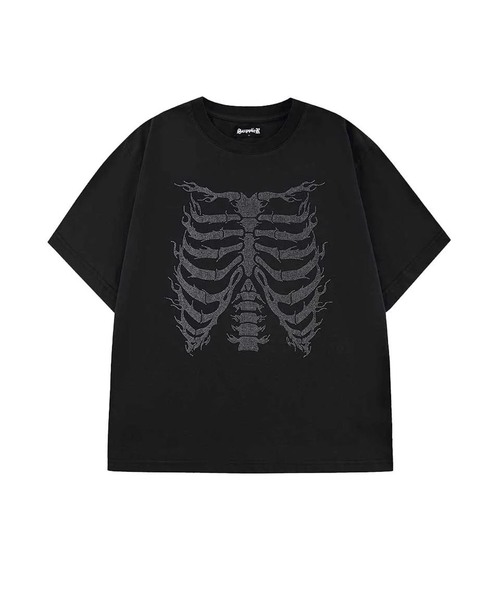 SUPPLIER(サプライヤー)の「SUPPLIER / サプライヤー Rhinestone Fire Bones Tee(Tシャツ/カットソー・メンズ・ブラック/カーキ・MEDIUM/LARGE)」の2枚目の写真