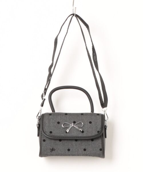 WESTSEA(ウエストシー)の「リボンモチーフ ドット柄 ミニショルダーバッグ / 2WAYハンドバッグ(ショルダーバッグ・レディース・ブラック/グレー・FREE)」の15枚目の写真
