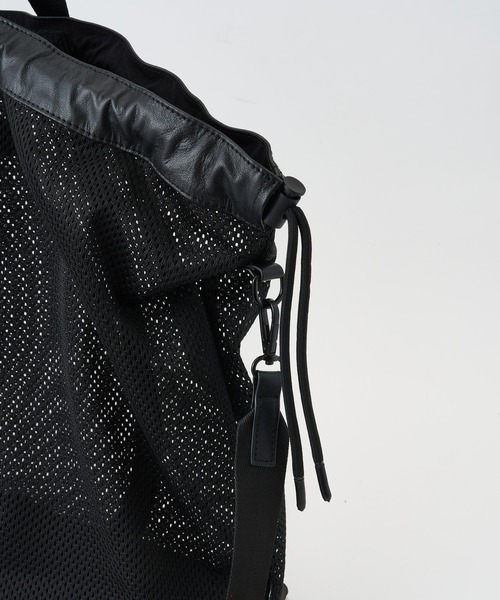 ADAM PATEK(アダムパテック)の「【ADAM PATEK】Leather trimmed mesh 2way big tote bag(トートバッグ・メンズ・ブラック・FREE)」の7枚目の写真