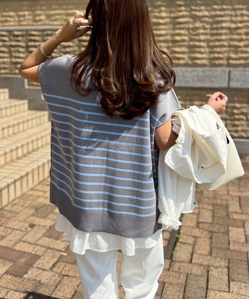eM(エム)の「【サイズ展開あり】フロント2WAYニットトップス(ニット/セーター・レディース・グレー系その他2/グレー系その他/ホワイト系その他・LL/L/M)」の15枚目の写真