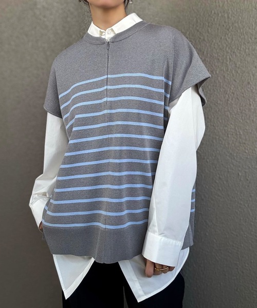 eM(エム)の「【サイズ展開あり】フロント2WAYニットトップス(ニット/セーター・レディース・グレー系その他2/グレー系その他/ホワイト系その他・LL/L/M)」の19枚目の写真