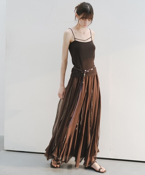 tageechita（タジチタ）の「【tageechita】アシンメトリーレイヤード レーススカート（スカート・レディース・ブラウン/アイボリー・M/S/L）」の10枚目の写真