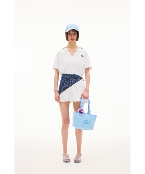 EMIS(イミス)の「TERRY SQUARE SHOULDER BAG(ショルダーバッグ・レディース・ライトブルー/ピンク・FREE)」の4枚目の写真