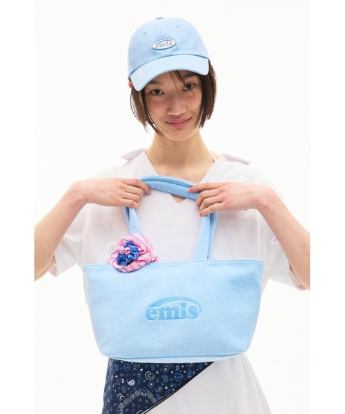 EMIS(イミス)の「TERRY SQUARE SHOULDER BAG(ショルダーバッグ・レディース・ライトブルー/ピンク・FREE)」の3枚目の写真