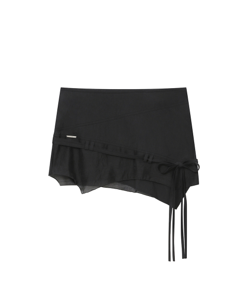 Miseki SEOUL（ミセキソウル）の「Diagonal sheer string mini skirt BLACK（スカート・レディース・その他・1/2）」の2枚目の写真