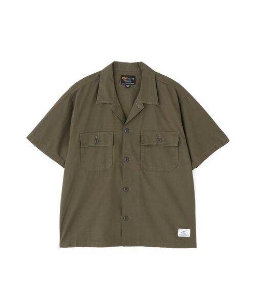 Alpha Industries（アルファインダストリーズ）の「【日本限定】Alpha Industries/アルファ インダストリーズ/RIPSTOP FATIGUE S/S SHIRT/リップストップファティーグショートスリーブシャツ（シャツ/ブラウス・メンズ・その他2/その他24/オリーブ系/ブラック・XL/2XL/M/L/S）」の3枚目の写真