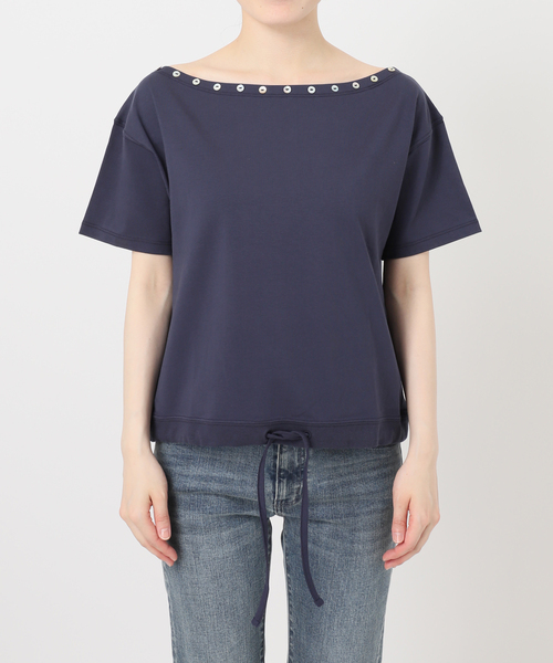 Oriens JOURNAL STANDARD（オリエンス ジャーナルスタンダード）の「ボタンオフショルダーTシャツ（Tシャツ/カットソー・レディース・パープル/ネイビー/モスグリーン・FREE）」の17枚目の写真